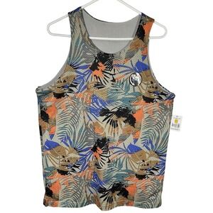 Pro Player Mens Reversible Athletic Tank Top Jersey Floral Gray Size L New